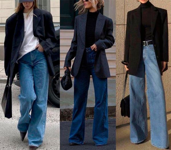 Как носить джинсы Wide Leg: ТОП-8 примеров с образами из Pinterset