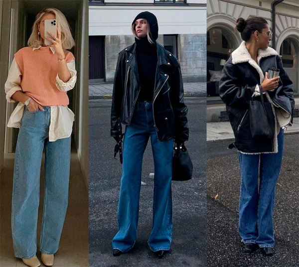 Как носить джинсы Wide Leg: ТОП-8 примеров с <!--more--/>образами из Pinterset