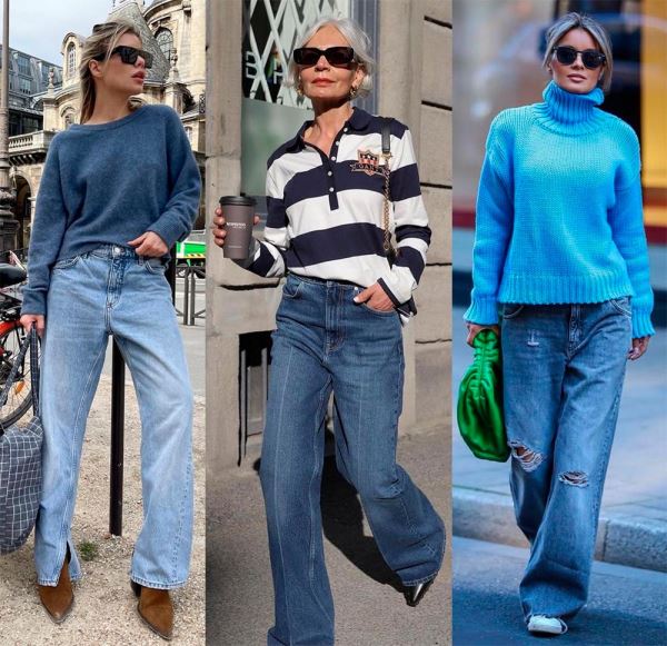 Как носить джинсы Wide Leg: ТОП-8 примеров с образами из Pinterset
